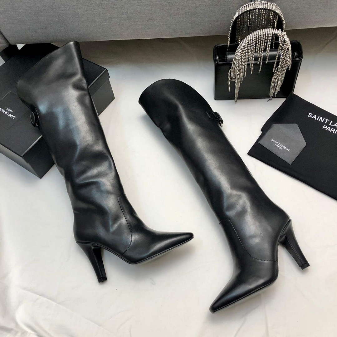 YSL Women’s Boots Designer Saint Laurent High Shoes Y67214