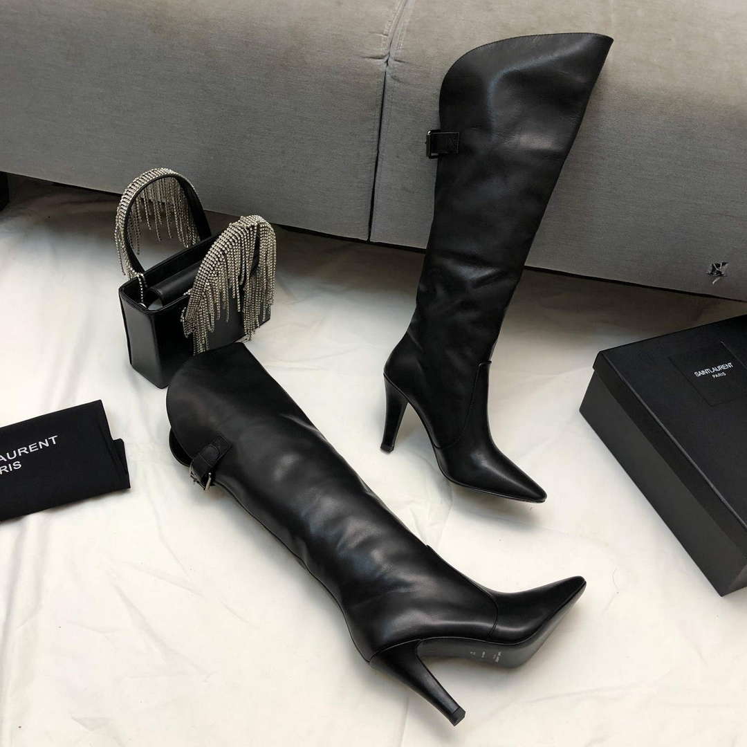 YSL Women’s Boots Designer Saint Laurent High Shoes Y67214