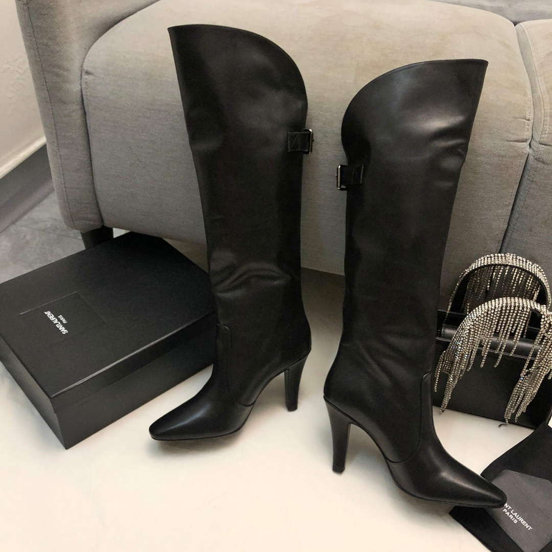 YSL Women’s Boots Designer Saint Laurent High Shoes Y67214