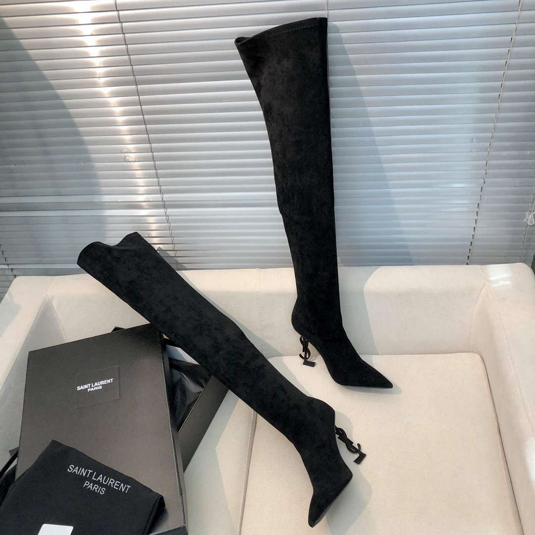 YSL Women’s Boots Designer Saint Laurent High Shoes Y67220