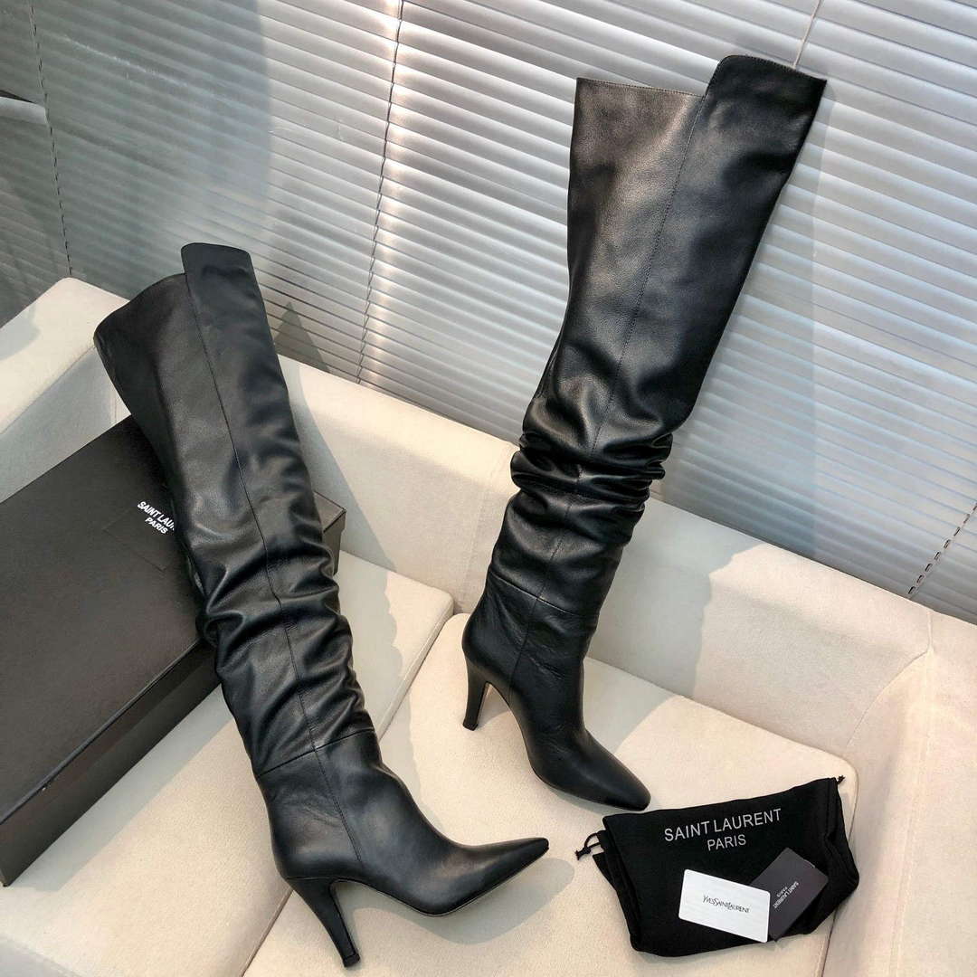 YSL Women’s Boots Designer Saint Laurent High Shoes Y67226