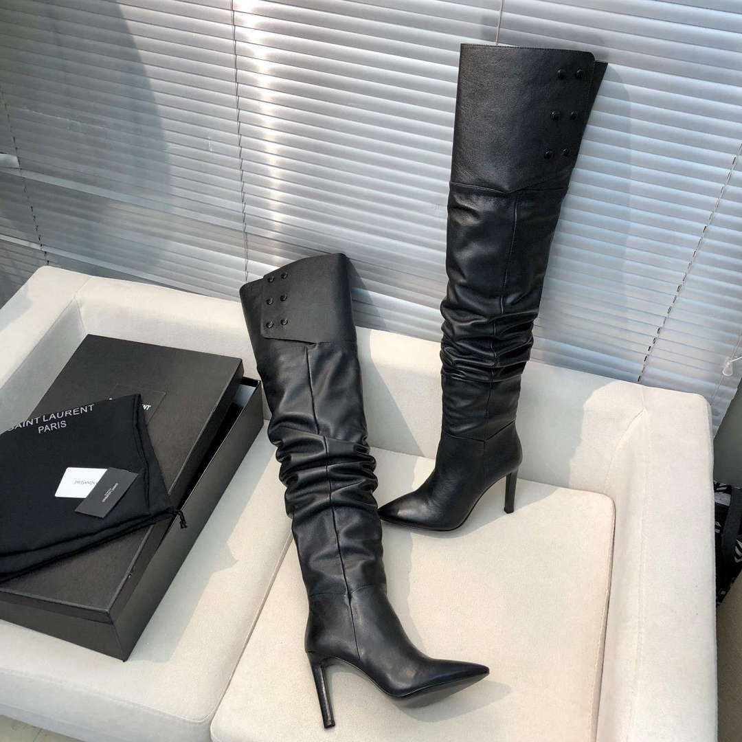 YSL Women’s Boots Designer Saint Laurent High Shoes Y67228